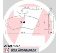 Комплект тормозных колодок, дисковый тормоз ZIMMERMANN 23124.190.1 231241901 ZIMMERMANN - купить в магазине запчастей по Украине
