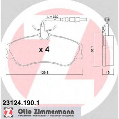 Комплект тормозных колодок, дисковый тормоз 231241901 ZIMMERMANN - купить в магазине запчастей по Украине