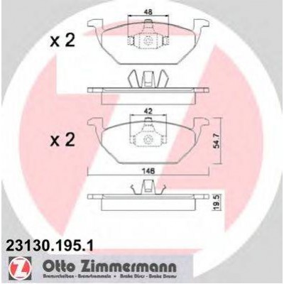Комплект тормозных колодок, дисковый тормоз 231301951 ZIMMERMANN - купить в магазине запчастей по Украине