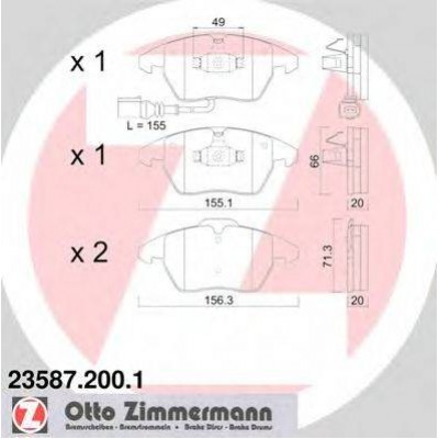 Комплект тормозных колодок, дисковый тормоз 235872001 ZIMMERMANN - купить в магазине запчастей по Украине