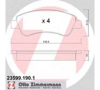 Комплект тормозных колодок, дисковый тормоз ZIMMERMANN 23599.190.1 235991901 ZIMMERMANN - купить в магазине запчастей по Украине