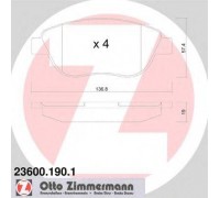 Комплект тормозных колодок, дисковый тормоз ZIMMERMANN 23600.190.1 236001901 ZIMMERMANN - купить в магазине запчастей по Украине