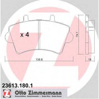 Комплект тормозных колодок, дисковый тормоз 236131801 ZIMMERMANN - купить в магазине запчастей по Украине