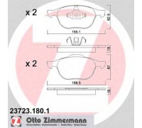 Комплект тормозных колодок, дисковый тормоз ZIMMERMANN 23723.180.1 237231801 ZIMMERMANN - купить в магазине запчастей по Украине