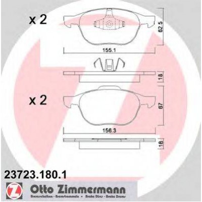 Комплект тормозных колодок, дисковый тормоз 237231801 ZIMMERMANN - купить в магазине запчастей по Украине