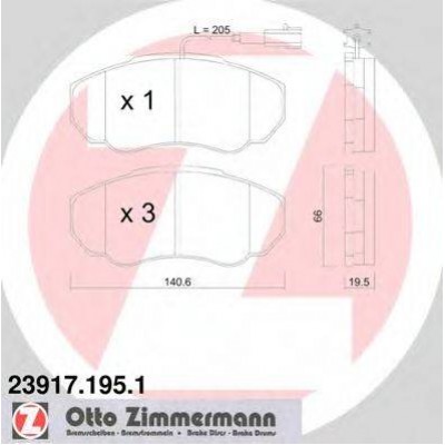 Комплект тормозных колодок, дисковый тормоз 239171951 ZIMMERMANN - купить в магазине запчастей по Украине