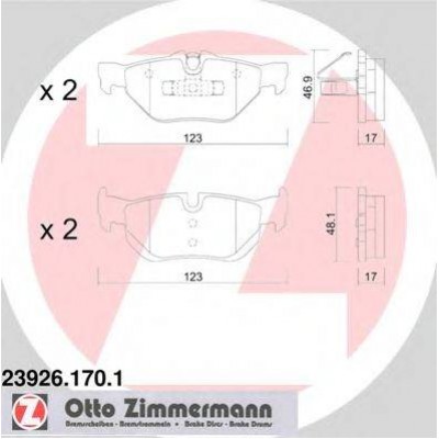 Комплект тормозных колодок, дисковый тормоз 239261701 ZIMMERMANN - купить в магазине запчастей по Украине