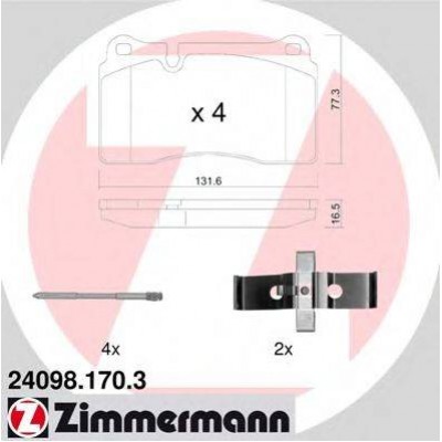 Комплект тормозных колодок, дисковый тормоз 240981703 ZIMMERMANN - купить в магазине запчастей по Украине