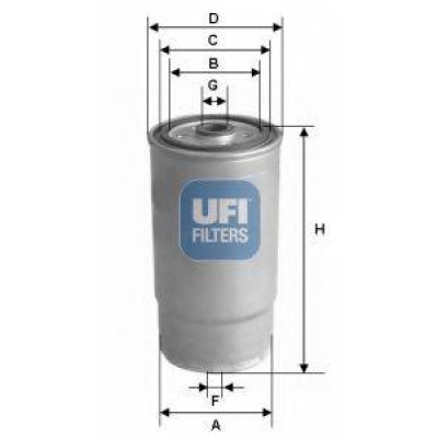 Топливный фильтр 2412200 UFI - купити в магазині запчастин по Україні