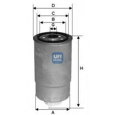 Топливный фильтр 2435100 UFI - купить в магазине запчастей по Украине