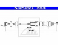 Трос, управление сцеплением ATE 24.3728-0850.2 24372808502 ATE - купить в магазине запчастей по Украине