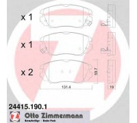 Комплект тормозных колодок, дисковый тормоз ZIMMERMANN 24415.190.1 244151901 ZIMMERMANN - купить в магазине запчастей по Украине
