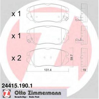 Комплект тормозных колодок, дисковый тормоз 244151901 ZIMMERMANN - купить в магазине запчастей по Украине