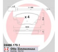 Комплект тормозных колодок, дисковый тормоз ZIMMERMANN 24486.170.1 244861701 ZIMMERMANN - купить в магазине запчастей по Украине