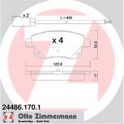 Комплект тормозных колодок, дисковый тормоз 244861701 ZIMMERMANN - купить в магазине запчастей по Украине