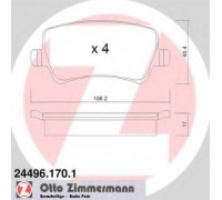 Комплект тормозных колодок, дисковый тормоз ZIMMERMANN 24496.170.1 244961701 ZIMMERMANN - купить в магазине запчастей по Украине