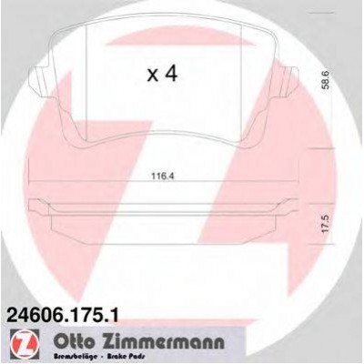 Комплект тормозных колодок, дисковый тормоз 246061751 ZIMMERMANN - купить в магазине запчастей по Украине