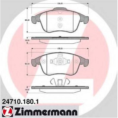 Комплект тормозных колодок, дисковый тормоз 247101801 ZIMMERMANN - купить в магазине запчастей по Украине