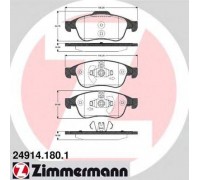 Комплект тормозных колодок, дисковый тормоз ZIMMERMANN 24914.180.1 249141801 ZIMMERMANN - купить в магазине запчастей по Украине