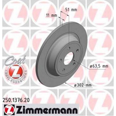 Тормозной диск 250137620 ZIMMERMANN - купить в магазине запчастей по Украине