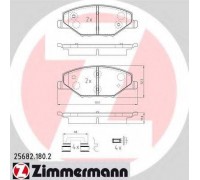 Комплект тормозных колодок, дисковый тормоз ZIMMERMANN 25682.180.2 256821802 ZIMMERMANN - купить в магазине запчастей по Украине