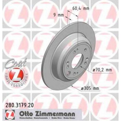 Тормозной диск 280317920 ZIMMERMANN - купити в магазині запчастин по Україні