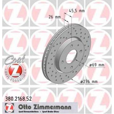 Тормозной диск 380216852 ZIMMERMANN - купить в магазине запчастей по Украине