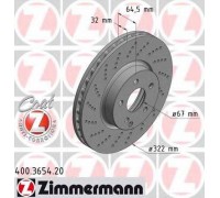 Тормозной диск ZIMMERMANN 400.3654.20 400365420 ZIMMERMANN - купить в магазине запчастей по Украине