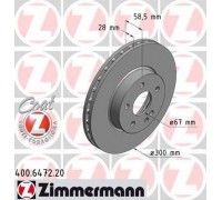 Тормозной диск ZIMMERMANN 400.6472.20 400647220 ZIMMERMANN - купить в магазине запчастей по Украине
