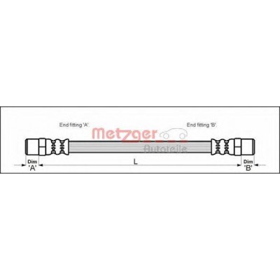 Тормозной шланг 4111351 METZGER - купить в магазине запчастей по Украине