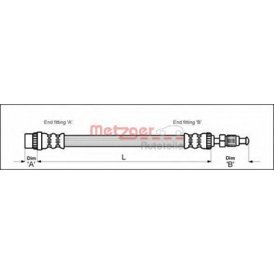 Тормозной шланг 4114712 METZGER - купить в магазине запчастей по Украине