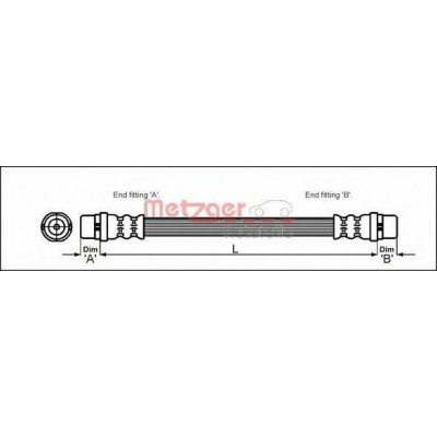 Тормозной шланг 4114744 METZGER - купить в магазине запчастей по Украине