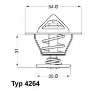 Термостат, охлаждающая жидкость WAHLER 4264.87D 426487D WAHLER - купить в магазине запчастей по Украине