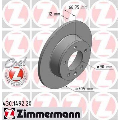 Тормозной диск 430149220 ZIMMERMANN - купить в магазине запчастей по Украине