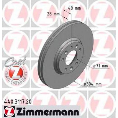 Тормозной диск 440311720 ZIMMERMANN - купить в магазине запчастей по Украине
