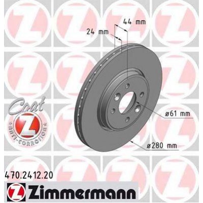 Тормозной диск 470241220 ZIMMERMANN - купить в магазине запчастей по Украине