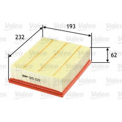 Воздушный фильтр 585022 VALEO - купить в магазине запчастей по Украине