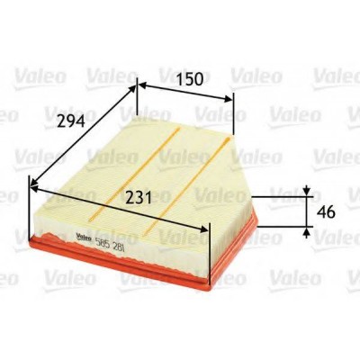 Воздушный фильтр 585281 VALEO - купить в магазине запчастей по Украине