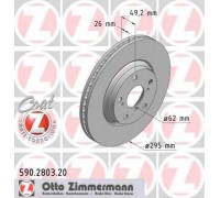 Тормозной диск ZIMMERMANN 590.2803.20 590280320 ZIMMERMANN - купить в магазине запчастей по Украине