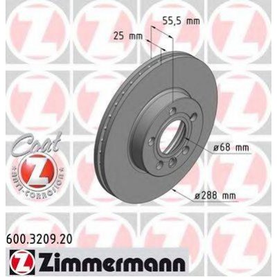 Тормозной диск 600320920 ZIMMERMANN - купить в магазине запчастей по Украине