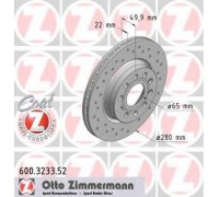 Тормозной диск ZIMMERMANN 600.3233.52 600323352 ZIMMERMANN - купить в магазине запчастей по Украине