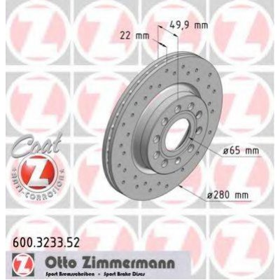 Тормозной диск 600323352 ZIMMERMANN - купить в магазине запчастей по Украине