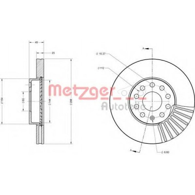 Тормозной диск 6110021 METZGER - купить в магазине запчастей по Украине