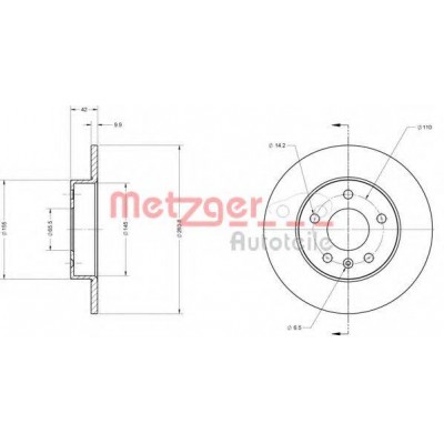 Тормозной диск 6110102 METZGER - купить в магазине запчастей по Украине