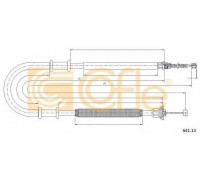 Трос, стояночная тормозная система COFLE 641.13 64113 COFLE - купить в магазине запчастей по Украине