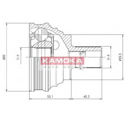 Шарнирный комплект, приводной вал 7338 KAMOKA - купить в магазине запчастей по Украине
