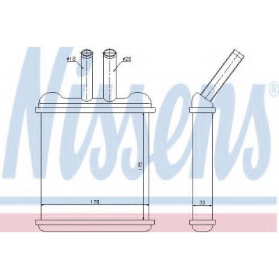 Теплообменник, отопление салона 76502 NISSENS - купить в магазине запчастей по Украине