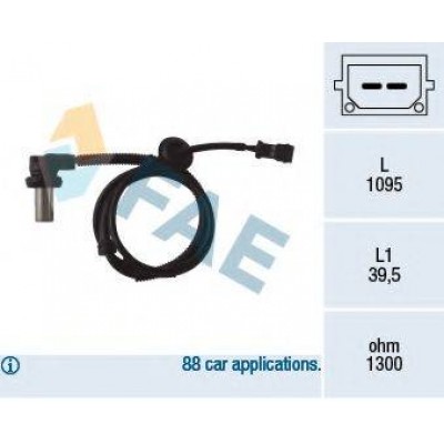 Датчик, частота вращения колеса 78062 FAE - купить в магазине запчастей по Украине