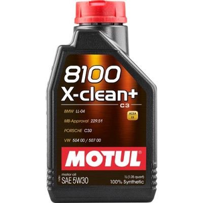 Масло 5W30 8100 X-Clean+ (1л) (C3/LL-04) 854711 MOTUL - купити в магазині запчастин по Україні