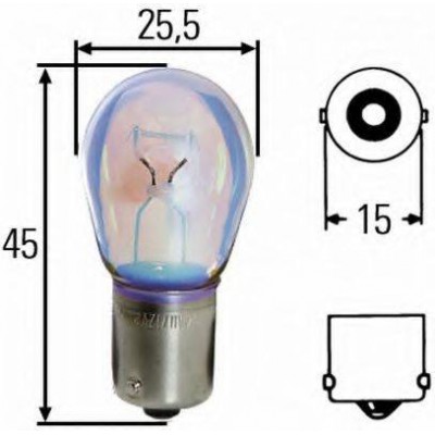 P21W 12V 21W Long Light Автолампа 8GA002073271 HELLA - купити в магазині запчастин по Україні
